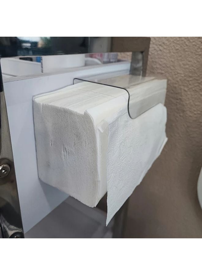 1pc Clear Modern Tissue Box Organizer Open Access Design Minimalist Storage - Image 4