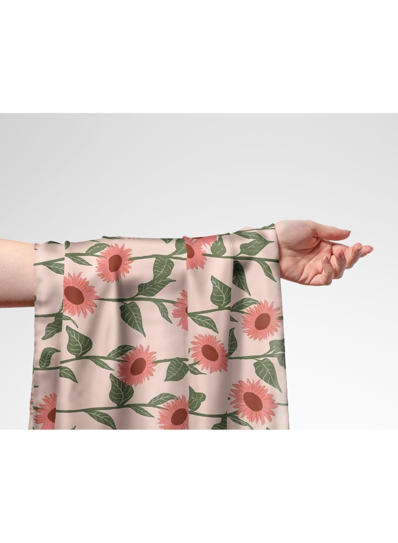 فيلاتو Ø¬Ù„Ø§Ø¨ÙŠØ© Ù…Ø®ÙˆÙŠØ± Ø§Ù„Ù„ÙŠÙ„ Ø¹Ø±Ø§Ù…Ù†ÙŠØŒ Ù‚Ù…Ø§Ø´ Ø­Ø±ÙŠØ± Ø¨Ø§Ù„ÙŠØ§Ø±Ø¯Ø©ØŒ Ø²Ù‡ÙˆØ± ÙˆØ±Ø¯ÙŠØ© Ø®Ø¶Ø±Ø§Ø¡ØŒ Ø®ÙŠØ§Ø·Ø©ØŒ Ø¹Ø±Ø¶ 58 Ø¨ÙˆØµØ© - Image 1