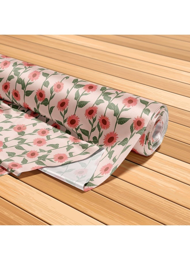 فيلاتو Ø¬Ù„Ø§Ø¨ÙŠØ© Ù…Ø®ÙˆÙŠØ± Ø§Ù„Ù„ÙŠÙ„ Ø¹Ø±Ø§Ù…Ù†ÙŠØŒ Ù‚Ù…Ø§Ø´ Ø­Ø±ÙŠØ± Ø¨Ø§Ù„ÙŠØ§Ø±Ø¯Ø©ØŒ Ø²Ù‡ÙˆØ± ÙˆØ±Ø¯ÙŠØ© Ø®Ø¶Ø±Ø§Ø¡ØŒ Ø®ÙŠØ§Ø·Ø©ØŒ Ø¹Ø±Ø¶ 58 Ø¨ÙˆØµØ© - Image 5