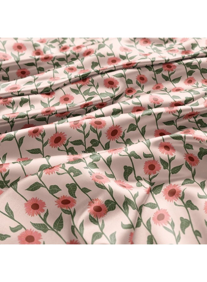 فيلاتو Ø¬Ù„Ø§Ø¨ÙŠØ© Ù…Ø®ÙˆÙŠØ± Ø§Ù„Ù„ÙŠÙ„ Ø¹Ø±Ø§Ù…Ù†ÙŠØŒ Ù‚Ù…Ø§Ø´ Ø­Ø±ÙŠØ± Ø¨Ø§Ù„ÙŠØ§Ø±Ø¯Ø©ØŒ Ø²Ù‡ÙˆØ± ÙˆØ±Ø¯ÙŠØ© Ø®Ø¶Ø±Ø§Ø¡ØŒ Ø®ÙŠØ§Ø·Ø©ØŒ Ø¹Ø±Ø¶ 58 Ø¨ÙˆØµØ© - Image 3