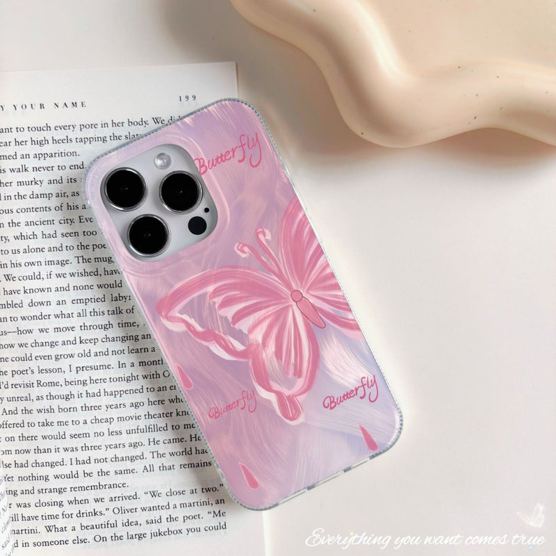 Original Gradient Feather Yarn for Apple 15promax Mobile Phone Case iphone14IMD13 Butterfly 12 High Laser - Image 1