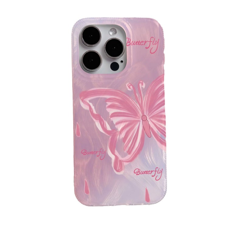 Original Gradient Feather Yarn for Apple 15promax Mobile Phone Case iphone14IMD13 Butterfly 12 High Laser - Image 3
