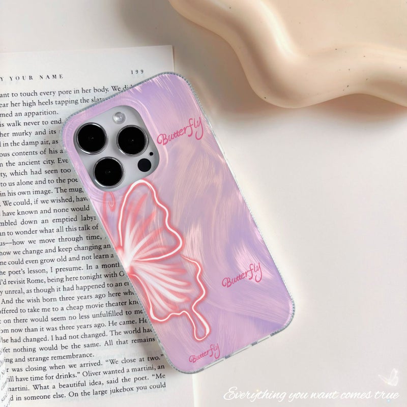 Original Gradient Feather Yarn for Apple 15promax Mobile Phone Case iphone14IMD13 Butterfly 12 High Laser - Image 5