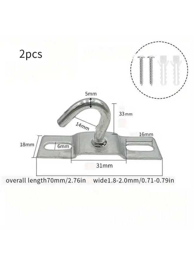 قطعتان من خطافات السقف الفولاذية المقاوم للصدأ مقاس 95 مم، تشطيب فرشاة، لتعلق النباتات في الداخل والخارج - Image 4