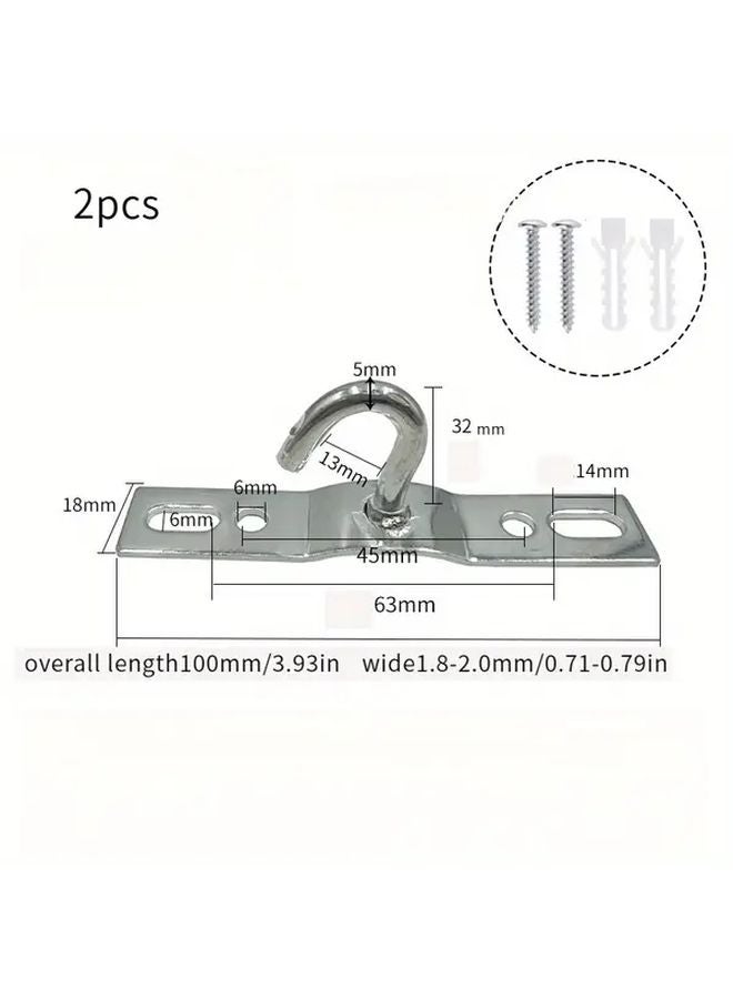 قطعتان من خطافات السقف الفولاذية المقاوم للصدأ مقاس 95 مم، تشطيب فرشاة، لتعلق النباتات في الداخل والخارج - Image 5