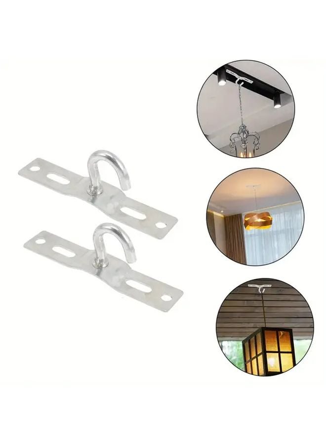 قطعتان من خطافات السقف الفولاذية المقاوم للصدأ مقاس 95 مم، تشطيب فرشاة، لتعلق النباتات في الداخل والخارج - Image 3