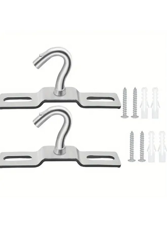 قطعتان من خطافات السقف الفولاذية المقاوم للصدأ مقاس 95 مم، تشطيب فرشاة، لتعلق النباتات في الداخل والخارج - Image 2