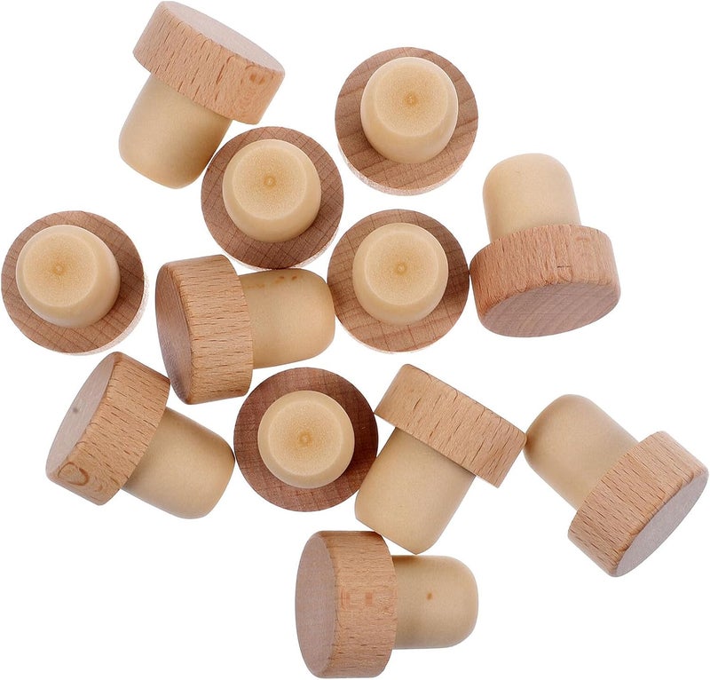 Beavorty 12pcs Polymer Wine Bottle Stoppers Corks Bulk Set T-shape Reusable Bottle Plugs Wine Sealing Caps for Home and Bar Use - Image 1