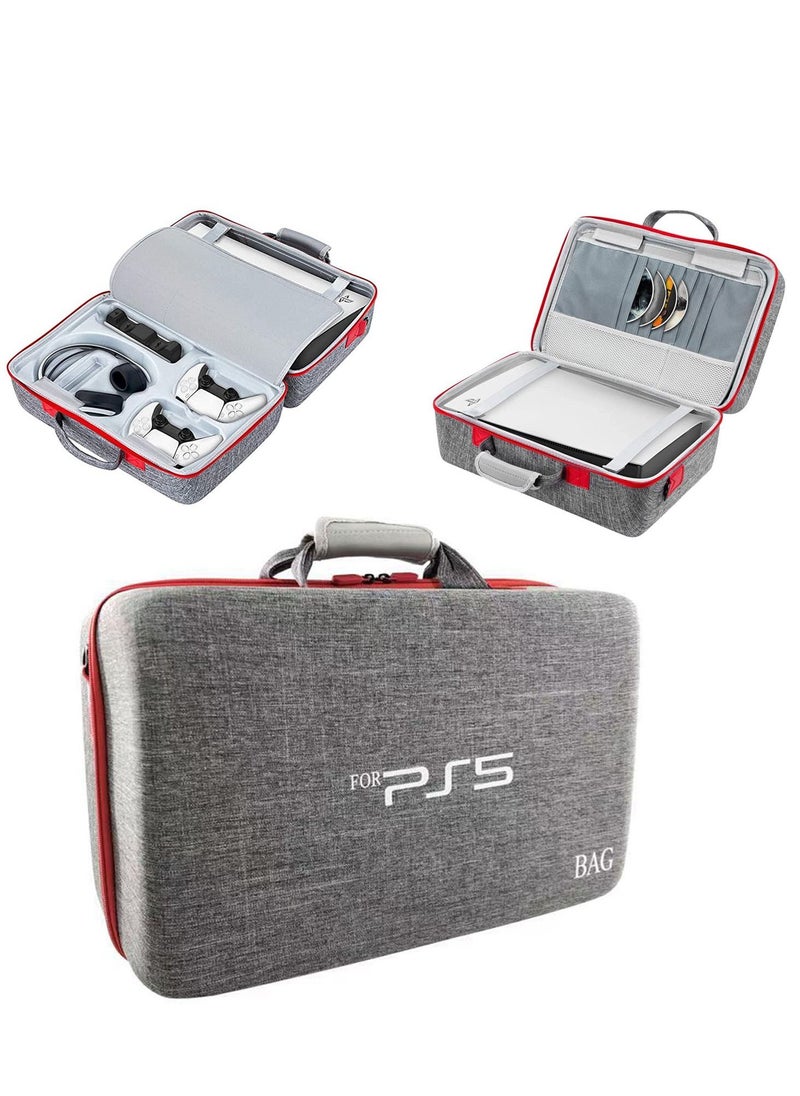 TYCOM - Tycom PS5 case Travel Storage Bag For PS5-Shockproof Hard Shell Bag- Luxury Waterproof Shoulder Bag For Playstation 5,Console & Accessories Storage Organizer (GRAY) - Image 1