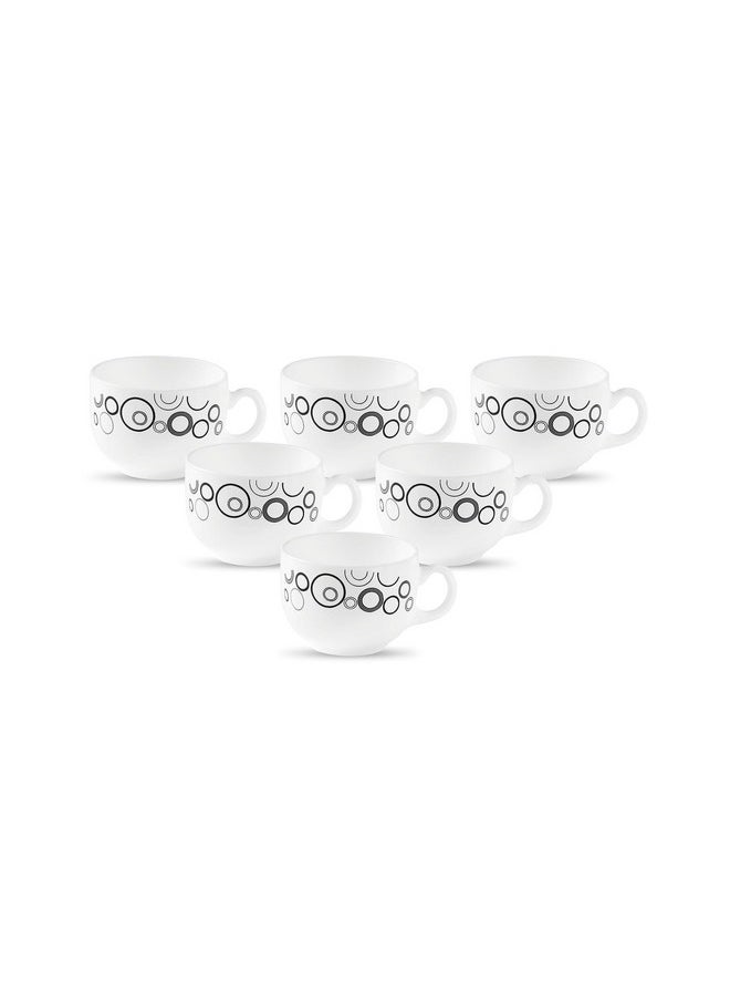La Opala La Opala Diva, Opal Glass Crockery | Coffee Cup Iris, Set of 6 | Misty Drops, 100 ml | for Tea & Coffee | Microwave Safe | 100% Vegetarian | Toughened Extra Strong | Super Light | Super White  - Image 1