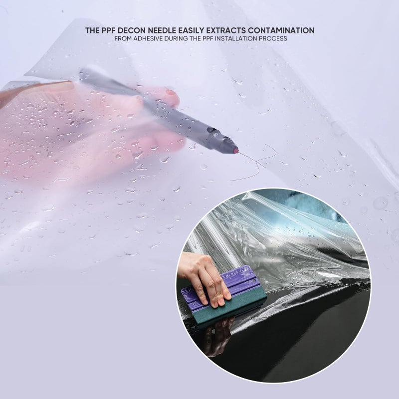 FOSHIO PPF Decon Needle with Extra 4pcs Stainless Steel Micro-Barbed Needle Removal Tool from Adhesive for PPF Installation Vinyl Wrap Tools Window Tint Kit - Image 2
