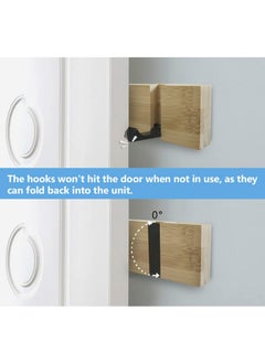 JSVER JSVER Wooden Coat Hooks Coat Rack Wall Mount, Space-Saving Coat Rack with 5 Standard Retractable Hooks, Hat Coat Hook for Entryway, Hallway, Bathroom, Living Room, Bedroom  - Image 5