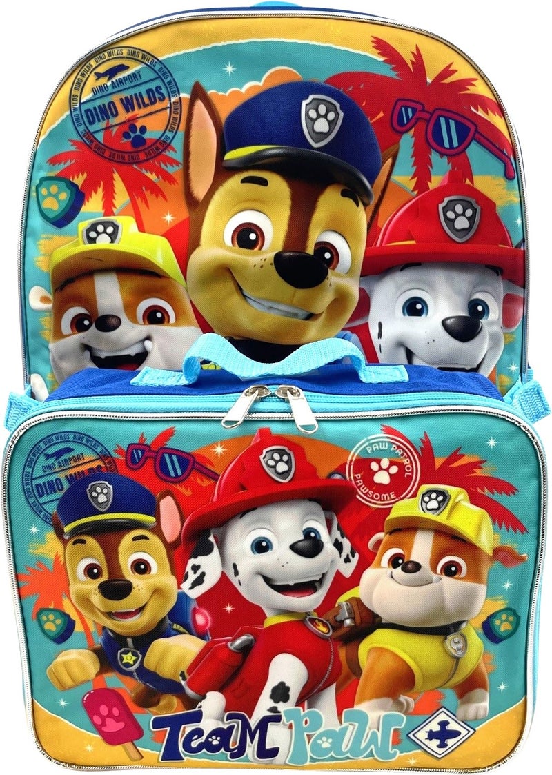 Ruz Paw Patrol Boys 16 Inch Backpack With Removable Matching Lunch Box Set Royal BlueBlue - Image 2