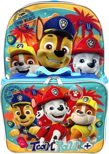 Ruz Paw Patrol Boys 16 Inch Backpack With Removable Matching Lunch Box Set Royal BlueBlue - Image 1