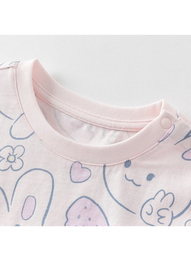 Dave & Bella David Bella Kids Short Sleeve T-shirt Girls Cotton Undershirt Summer Clothing Baby Girls Antibacterial Top - Image 1