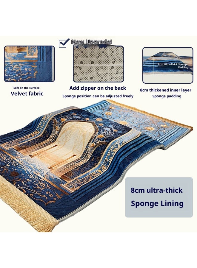 سجادة صلاة لكبار السن، سجادة صلاة طبية مزدوجة الطبقات مبطنة بإسفنج الذاكرة، كبيرة وسميكة مبطنة فاخرة ناعمة رائعة للركبتين والجبهة، سجادة صلاة مبطنة ومريحة للغاية - Image 1