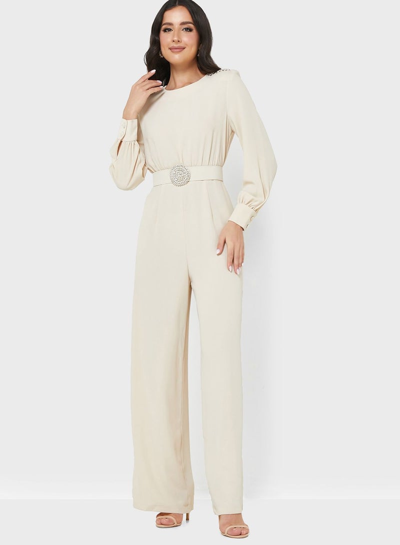 بيرتي افرول بقصة ارجل عريضة مع حزام - Image 1