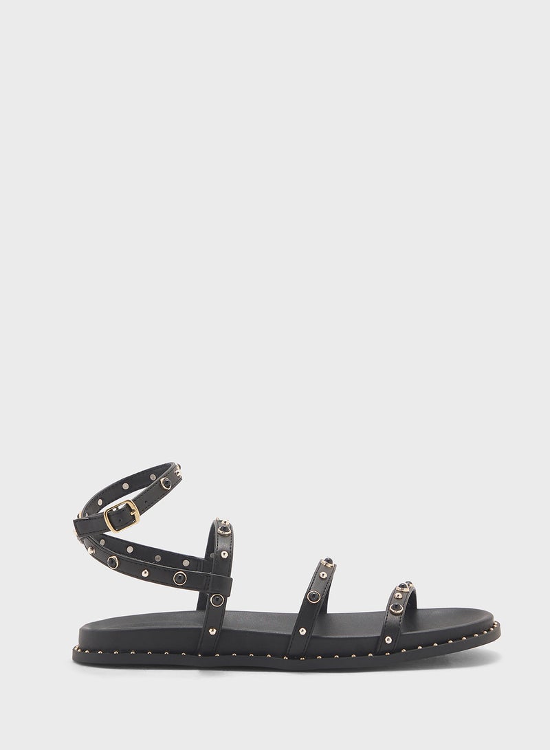 STEVE MADDEN Stormie Ankle Strap Flat Sandals  - Image 1
