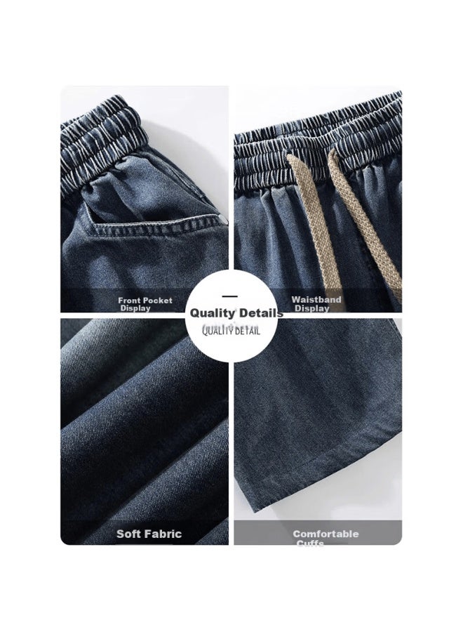 Wassup Sohot Men's Denim Jeans Autumn High Street Loose Straight American Trendy Plus Size Casual Pants Black XL - Image 2