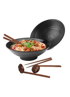 Y&D Ramen Bowls set 2 Sets of 57-Ounce Soup Bowl With Chopsticks and SpoonsJapanese Style Melamine Suitable for Ramen Pho Noodle  - Image 1