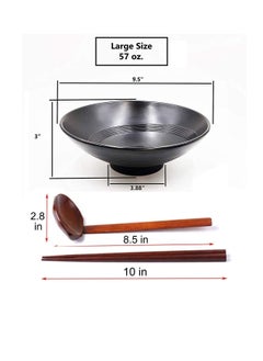 Y&D Ramen Bowls set 2 Sets of 57-Ounce Soup Bowl With Chopsticks and SpoonsJapanese Style Melamine Suitable for Ramen Pho Noodle  - Image 3