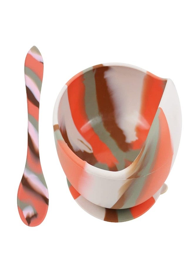 GUCHIGU Silicone Meal Bowl with Spoon Set for Baby/Toddler/Kids Silicon Spoon & Fork BPA Free Weaning Non-Slip Suction Unbreakable Feeding Bowl (1 Bowl and 1 Spoon) - Image 1