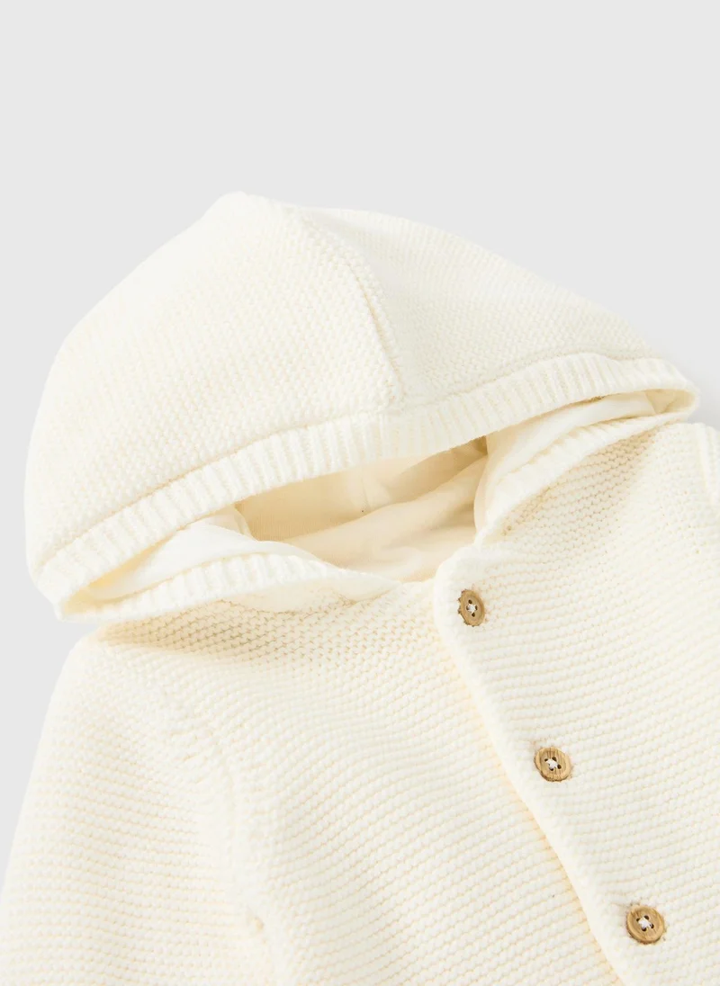ماتلان Baby Cream Jersey Lined Cardigan