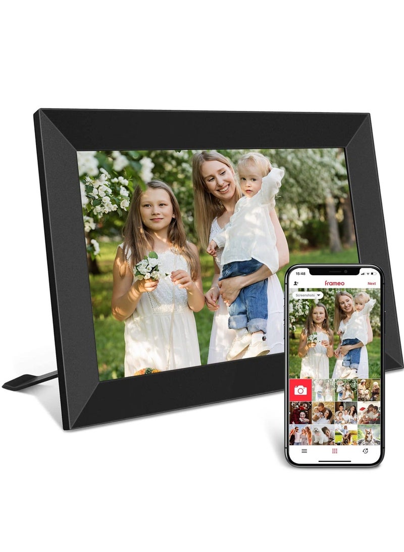 Captaintech 10.1 Inch Smart WiFi Digital Photo Frame 1280x800 IPS LCD Touch Screen, Auto-Rotate Portrait and Landscape, Built in 16GB Memory, Share Moments Instantly via Frameo App from Anywhere - Image 1