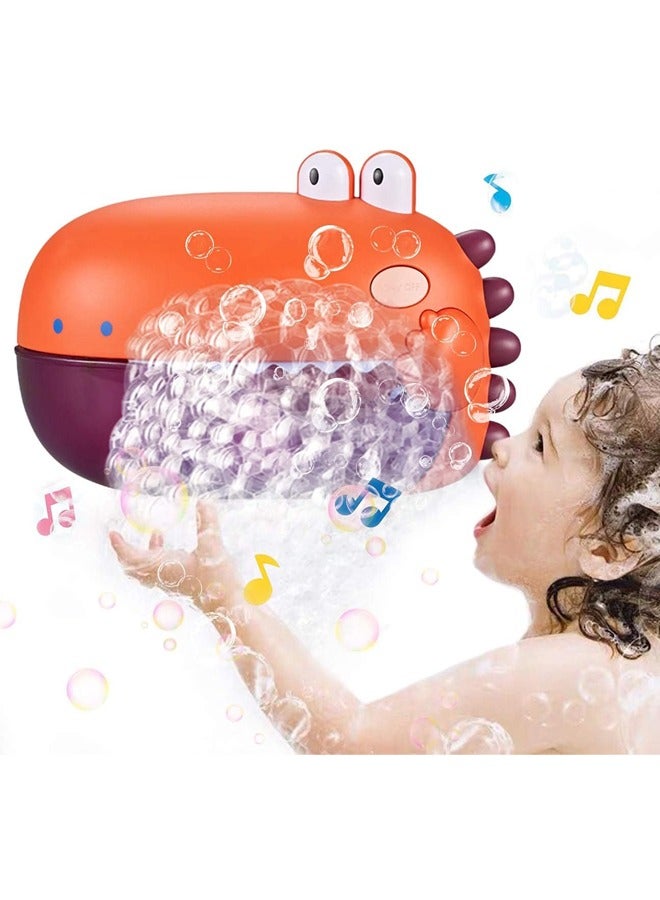 YelaJoy Bath Toy, Bubble Machine Bath Toy for Children, Automatic Silent Bubble Blower with Musical Children's Rhymes Bath Bubble Machine Bubble Machine(Orange) - Image 1