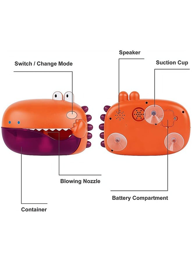 YelaJoy Bath Toy, Bubble Machine Bath Toy for Children, Automatic Silent Bubble Blower with Musical Children's Rhymes Bath Bubble Machine Bubble Machine(Orange) - Image 2