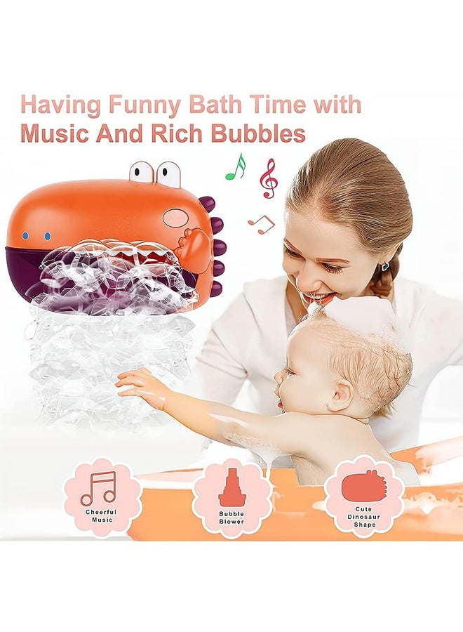 YelaJoy Bath Toy, Bubble Machine Bath Toy for Children, Automatic Silent Bubble Blower with Musical Children's Rhymes Bath Bubble Machine Bubble Machine(Orange) - Image 4