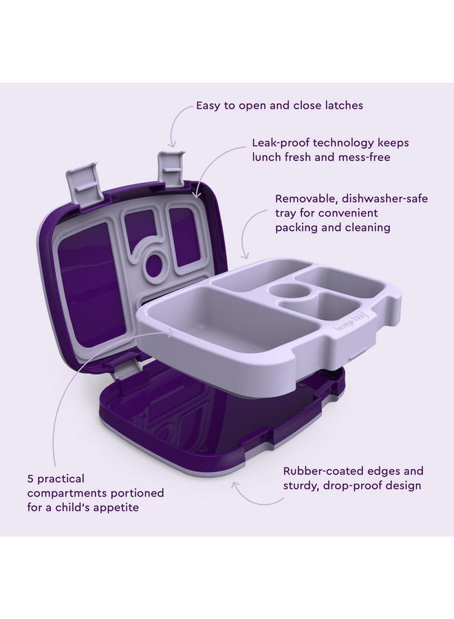 بنتجو صندوق غداء للأطفال من Bentgo Kids Prints، مقاوم للتسرب، بخمسة أقسام، بتصميم بينتو - أحجام مثالية للحصص للأعمار من 3 إلى 7 سنوات، متين، مقاوم للسقوط، آمن للاستخدام في غسالة الأطباق، ومصنوع من مواد خالية من مادة BPA (وحيد القرن) - Image 5