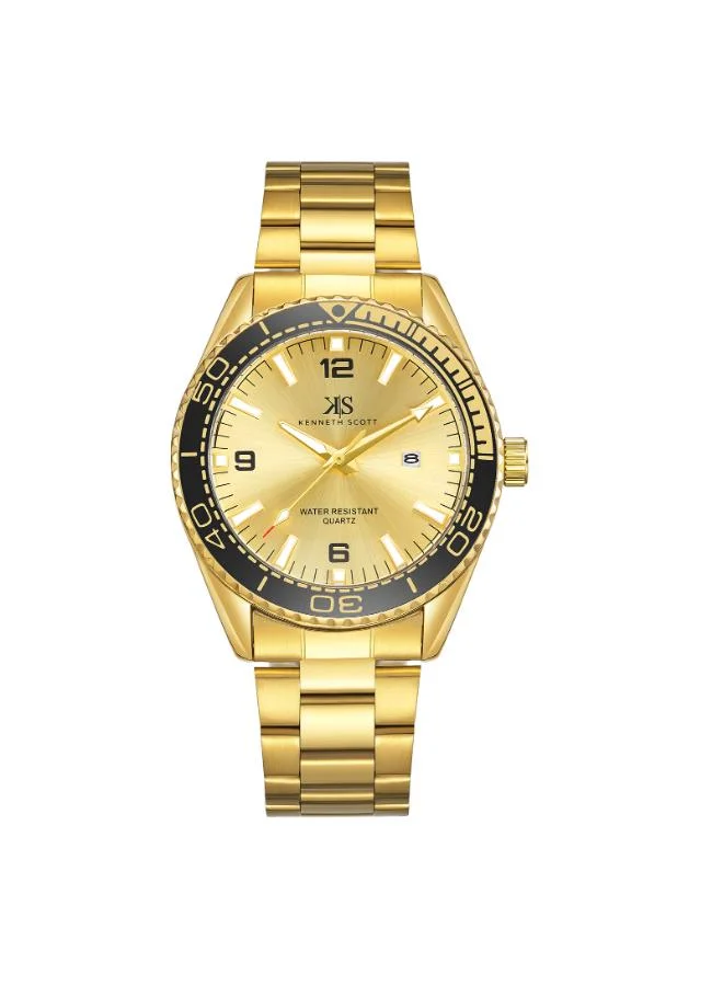 KENNETH SCOTT Men's Stainless Steel Analog Watch K23024-GBGCB - 44 mm