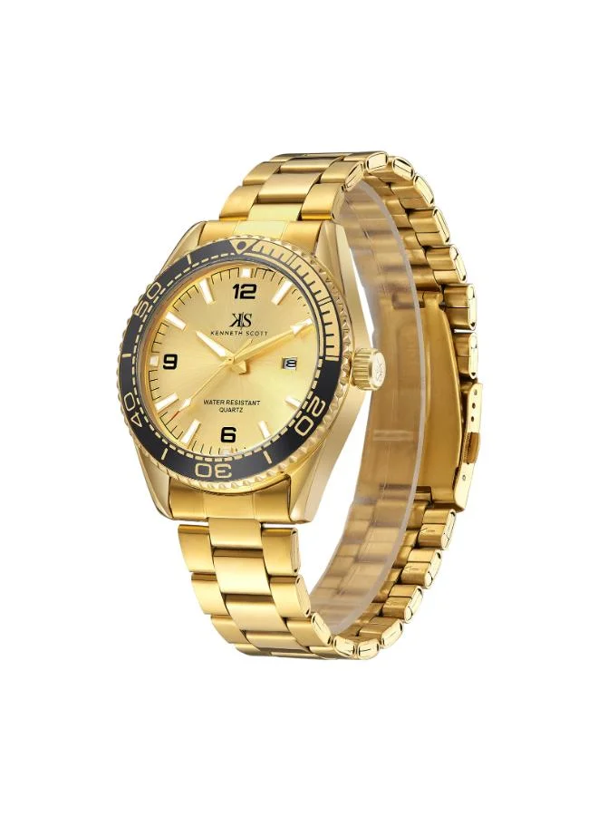 KENNETH SCOTT Men's Stainless Steel Analog Watch K23024-GBGCB - 44 mm