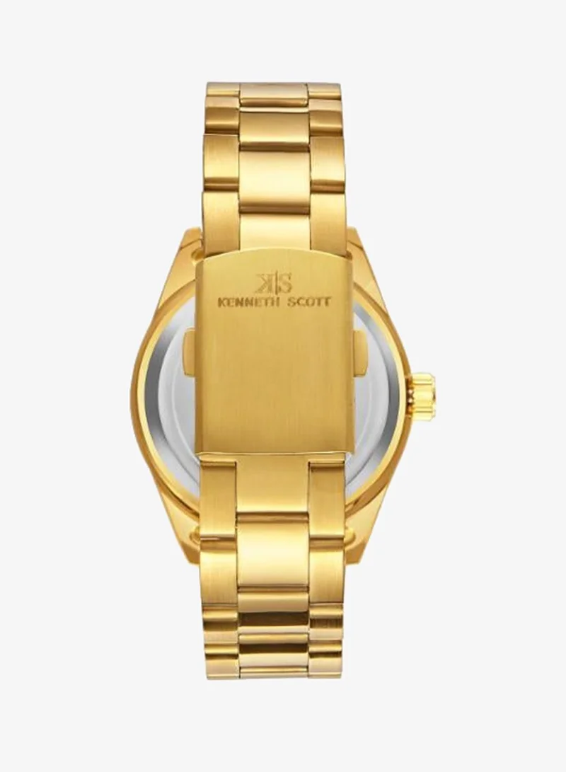 Kenneth Scott Champagne Men's Stainless Steel Analog Watch K23024-GBGCB - 44 mm for Men | Best Price UAE