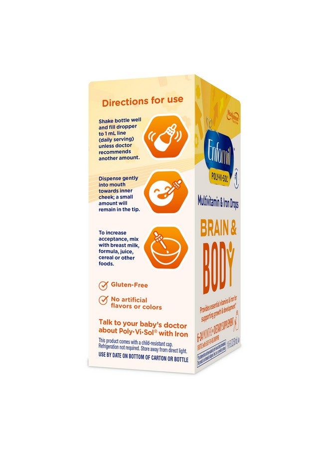 Enfamil Poly-Vi-Sol with Iron Liquid Multivitamin Drops, Supports Growth & Development*, 50mL Bottle - Image 5