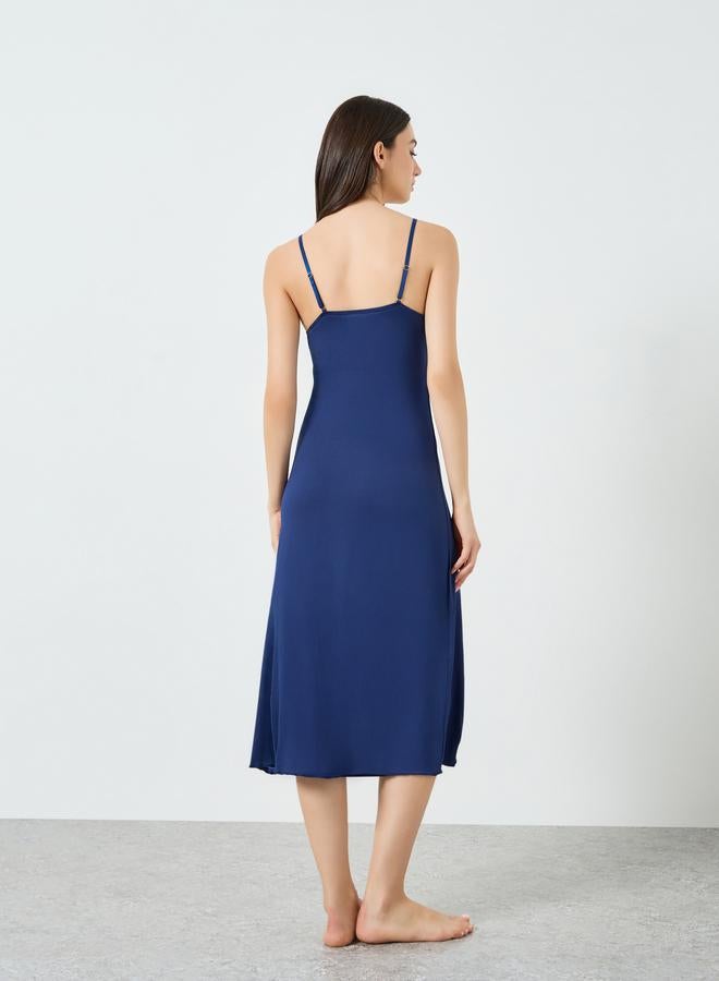 Take Two Navy Blue Lace Slip Dress - Image 4
