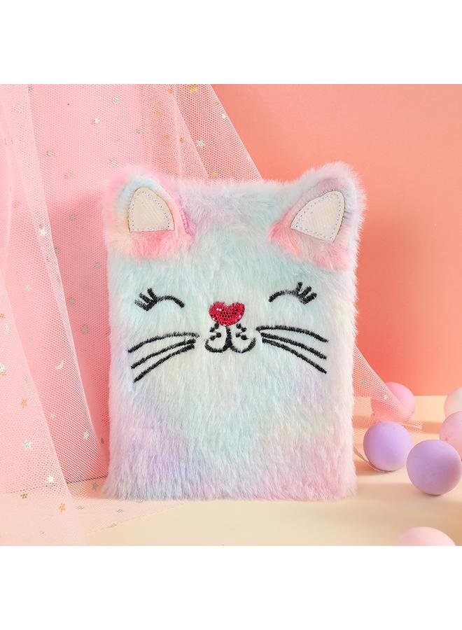 Bluejw Cats Cute Plush Notebook Children's Writing Cartoon Book Girl's Hand Account Book Journal Birthday Gift For Women - Image 1