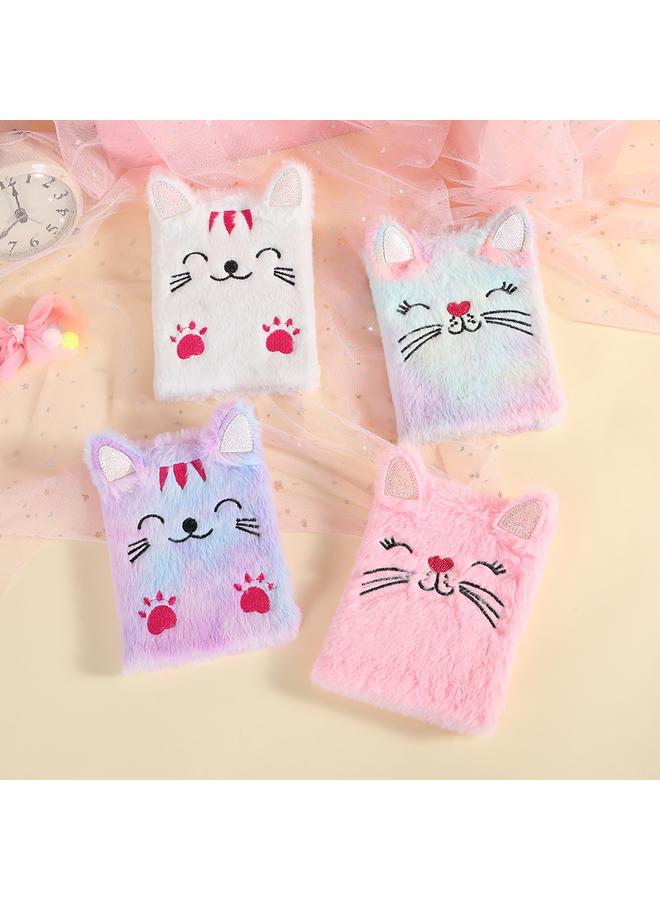 Bluejw Cats Cute Plush Notebook Children's Writing Cartoon Book Girl's Hand Account Book Journal Birthday Gift For Women - Image 3