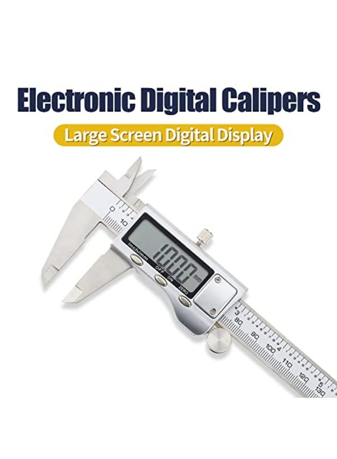 Digital Calipers .6-8 inch/150-200mm Micrometer Measuring Tool, Electronic Digital Caliper With Stainless Steel Body,mm/Inch Conversion, Auto Off Featured Vernier Caliper. - Image 2