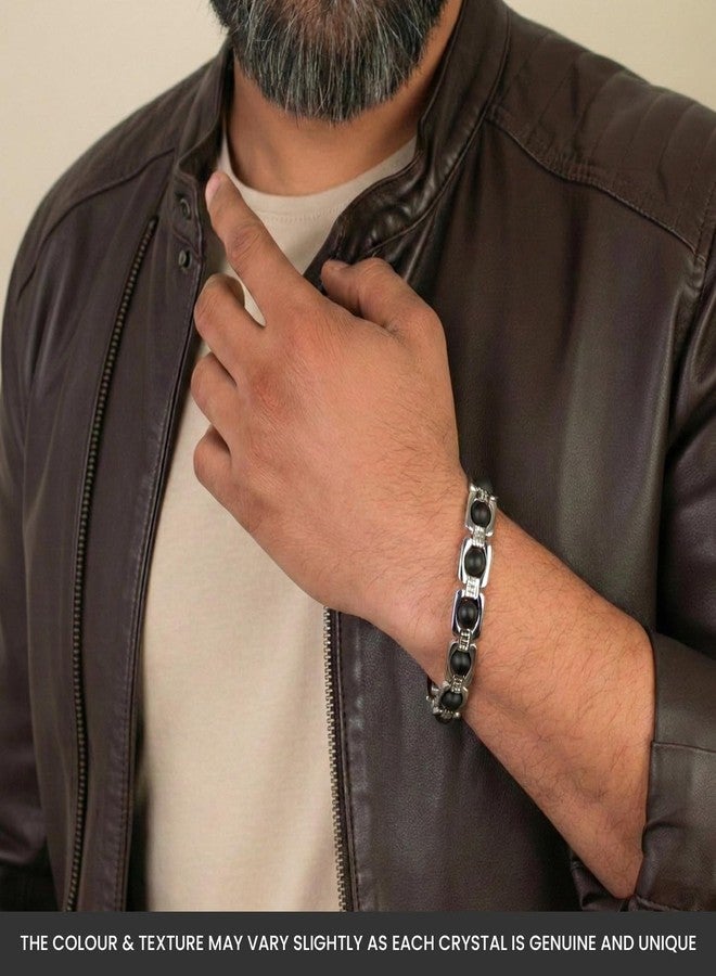 Astrotalk Metal Karungali Bracelet (Silver) | Certified Ebony Wood | Powerful Spiritual Protection, Emotional Balance & Positivity | Bracelet for Man & Women | Gift for Man & Woman - Image 4