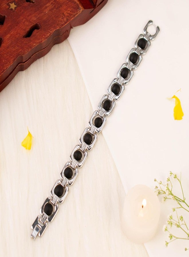 Astrotalk Metal Karungali Bracelet (Silver) | Certified Ebony Wood | Powerful Spiritual Protection, Emotional Balance & Positivity | Bracelet for Man & Women | Gift for Man & Woman - Image 2