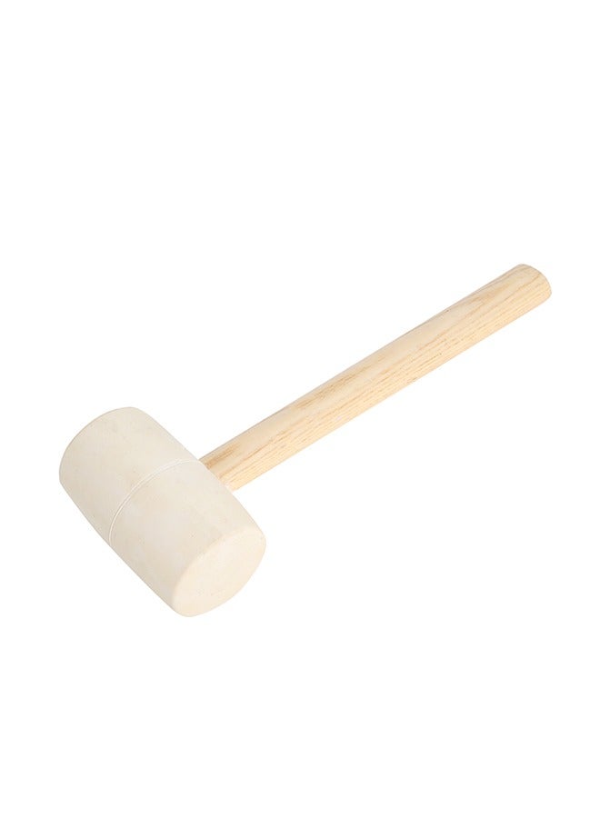 لوازم مطرقة مطاطية مع مقبض خشب - 510 جرام - لا تترك آثاراً - تمتص الصدمات - مناسبة للأرضيات، والأعمال اليدوية، والبناء - مقبض مريح غير قابل للانزلاق - مثالية للترميم المنزلي، والنجارة، ووضع الخيام - Image 1