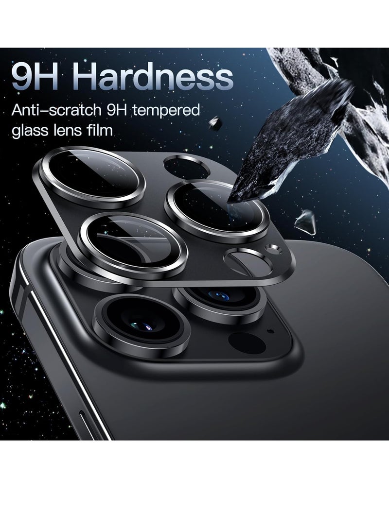 ELTRAZONE Camera Lens Protector for iPhone 14 Pro 6.1-Inch and iPhone 14 Pro Max 6.7-Inch, Full Coverage 9H Tempered Glass Ring Cover, Matte Metal Plate, Case Friendly, 1-Pack (Space Black) - Image 3