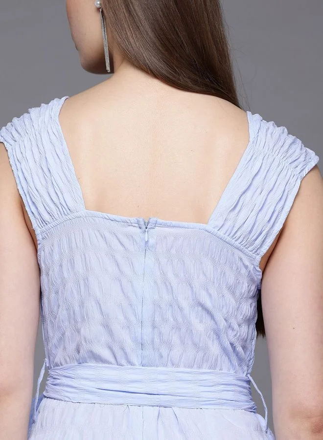 Freehand  Women Regular Fit Textured V-Neck Jumpsuit  | Best Price UAE