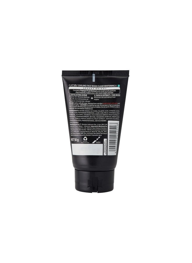 GATSBY Cooling Face Wash - Clear Whitening, 50Gm Each Pack Of 3 For Men  - Image 2