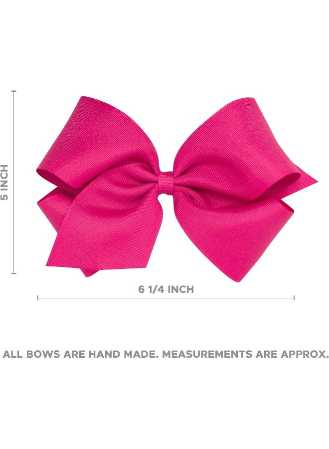 Wee Ones Girls' Valentines Day Hair Bow on WeeStay no-slip clip, Valentine Taffeta Glitter, King, White - Image 3