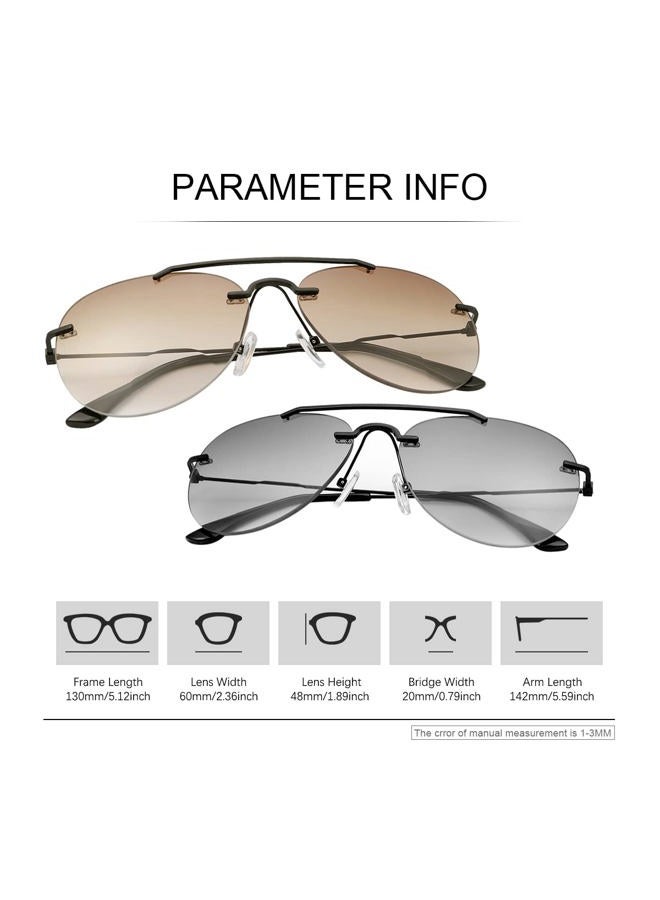 YIMI 2 Pairs Bifocal Reading Sunglasses UV400 Protection Outdoor Sun Readers Blue Light Blocking Glasses Aviator Tinted Shades for Men and Women Classic Eyewear Retro Stylish Driving Safety Eyeglasses-1.5 - Image 2