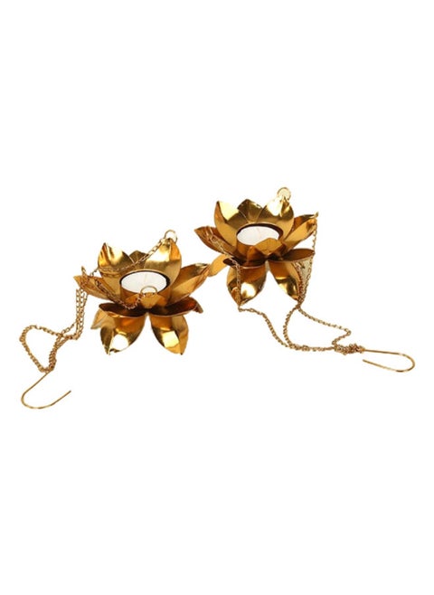 Divya Lotus Diya, Gold - Set of 2