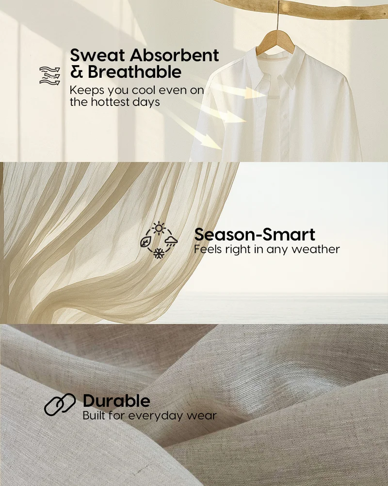 bewakoof  Men's Light Brown Oversized Cotton Linen Detachable Hooded Shirt for Men | Best Price UAE